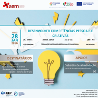 FORMAÇÃO FINANCIADA PÓS-LABORAL: 00035- Desenvolver competências pessoais e criativas | 25H | N4 - 28 Janeiro