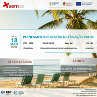 FORMAÇÃO FINANCIADA PÓS-LABORAL: UFCD - 0501 - Projetos de organização de eventos - planeamento e gestão | 25H | N4 - 18 Março